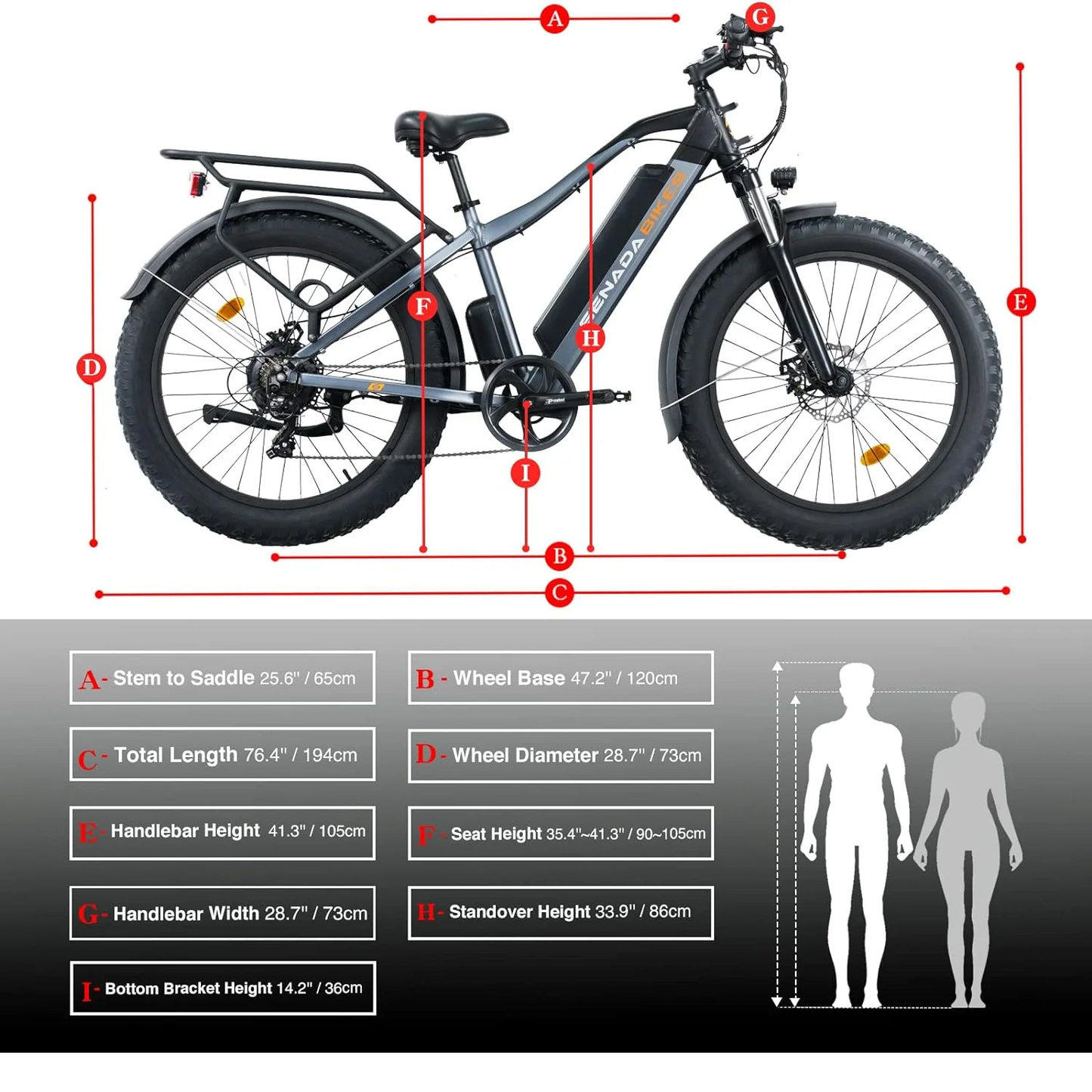 Senada Saber All-terrain Fat Tire Electric Mountain Bike